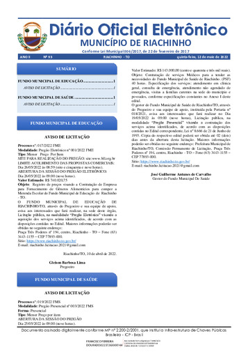 Diário Oficial - Edição 093