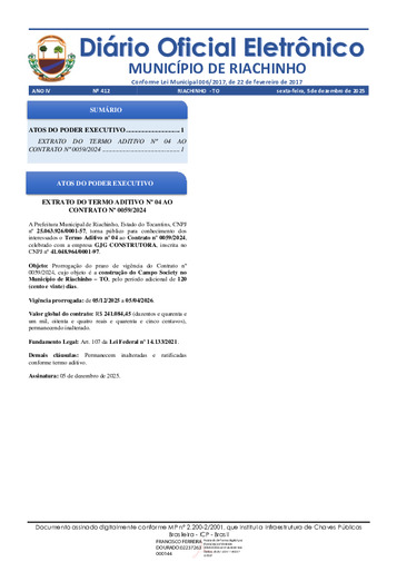 Diário Oficial - Edição 412