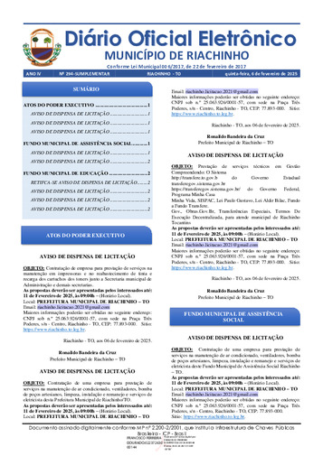 Diário Oficial - Edição 294-S