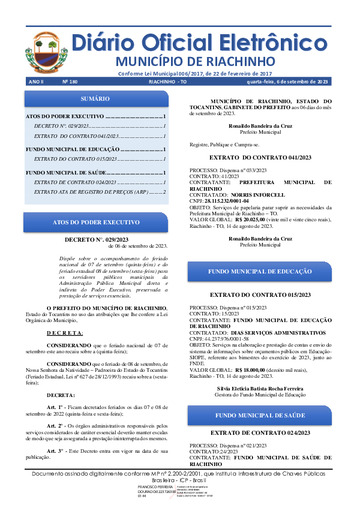 Diário Oficial - Edição 180