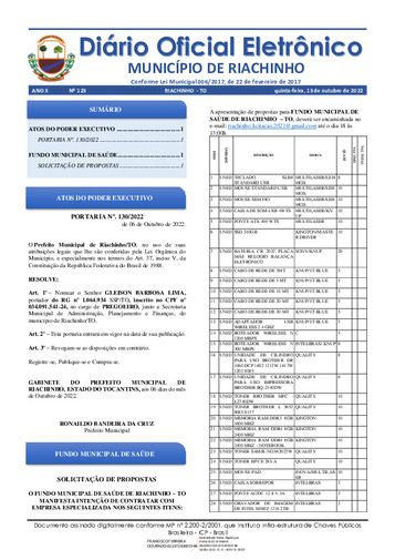 Diário Oficial - Edição 123