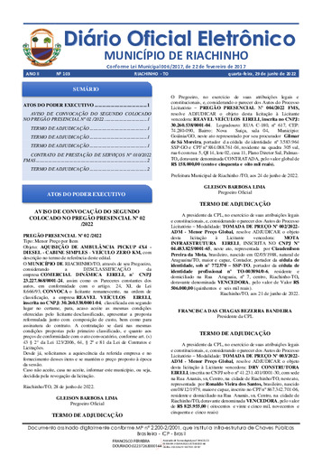 Diário Oficial - Edição 103