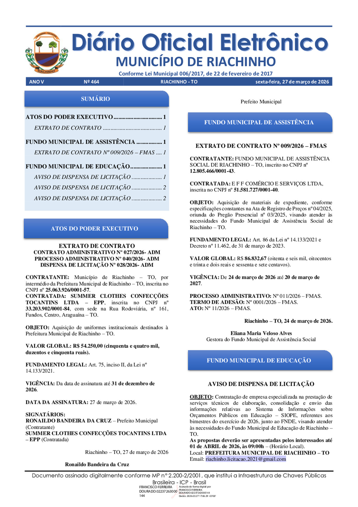 Diário Oficial - Edição 464