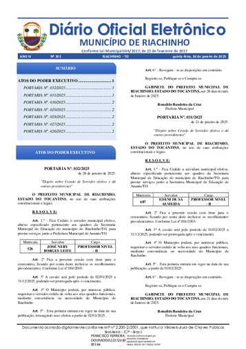 Diário Oficial - Edição 292