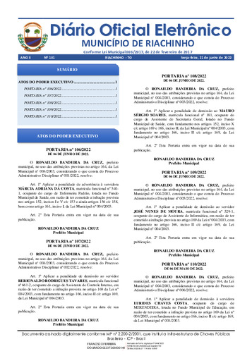 Diário Oficial - Edição 101