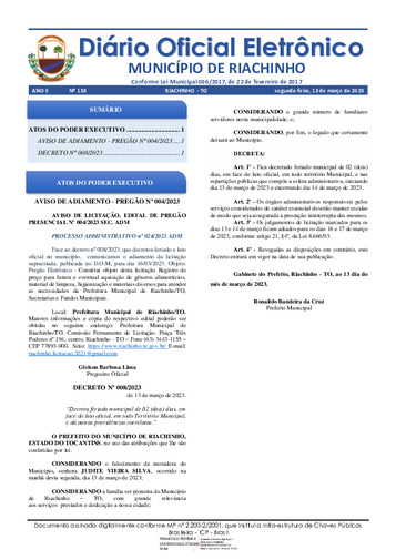 Diário Oficial - Edição 153