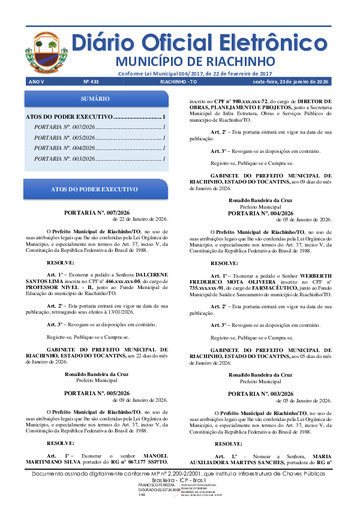 Diário Oficial - Edição 433