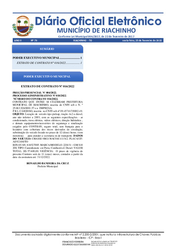 Diário Oficial - Edição 073