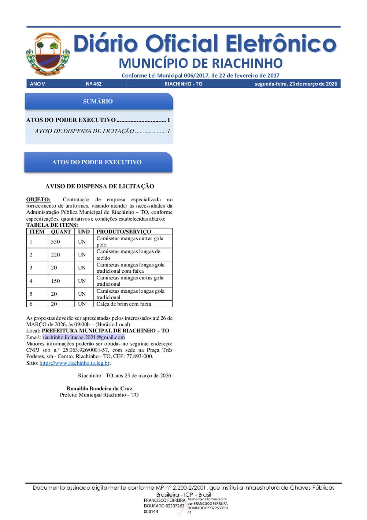 Diário Oficial - Edição 462
