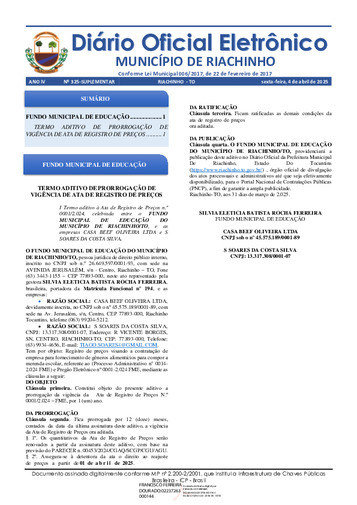 Diário Oficial - Edição 325-S