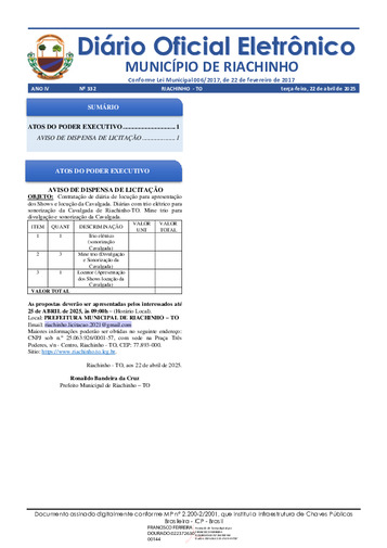 Diário Oficial - Edição 332