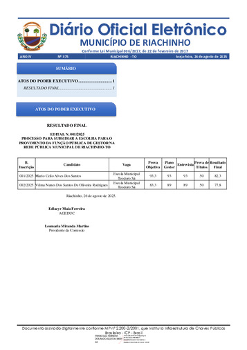 Diário Oficial - Edição 375