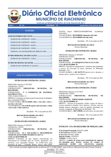 Diário Oficial - Edição 172