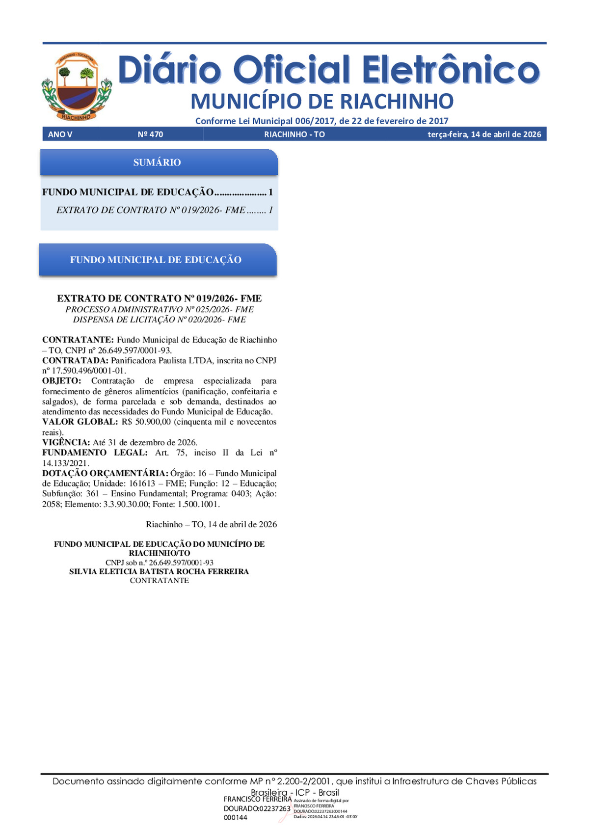 Diário Oficial - Edição 470