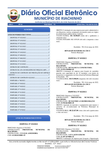 Diário Oficial - Edição 083